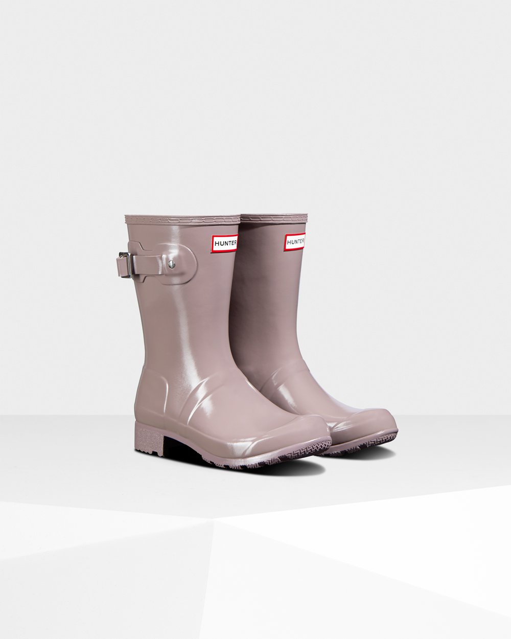 Botas de Lluvia Cortas Hunter Mujer - Original Tour Foldable Gloss - Morados - CAKZJEN-23